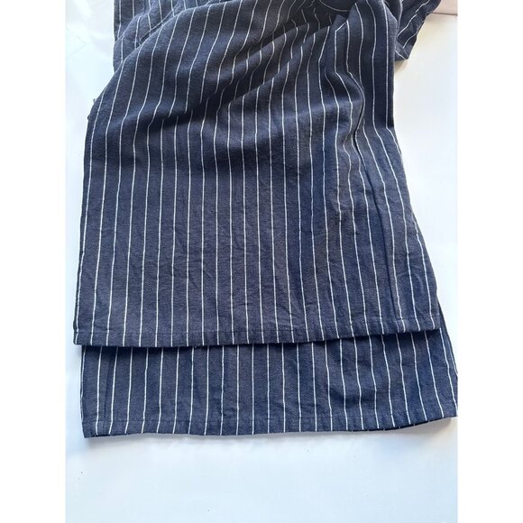 Polagram Overalls Womens L Blue Striped Wide Leg Cotton Culotte Lagenlook Style - Picture 13 of 15